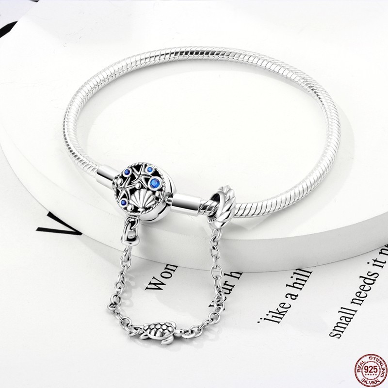 Pulseira feminina 100% S925 prata esterlina Original adequada para fazer joias DIY presente feminino primeira escolha em Oferta na Shopee