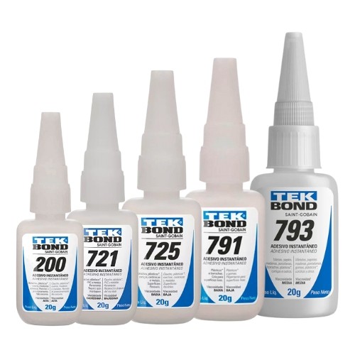 Cola Instantânea Tekbond 200 / 721 / 725 / 791 / 793 – 20g | Adesivo p/ Unhas, Couro, Metal, Plástico, MDF e Artesanato