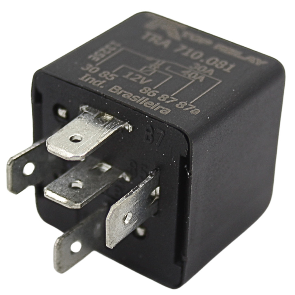 Relé Auxiliar 12V 5 Terminais 30 e 40 Amperes Sem Suporte