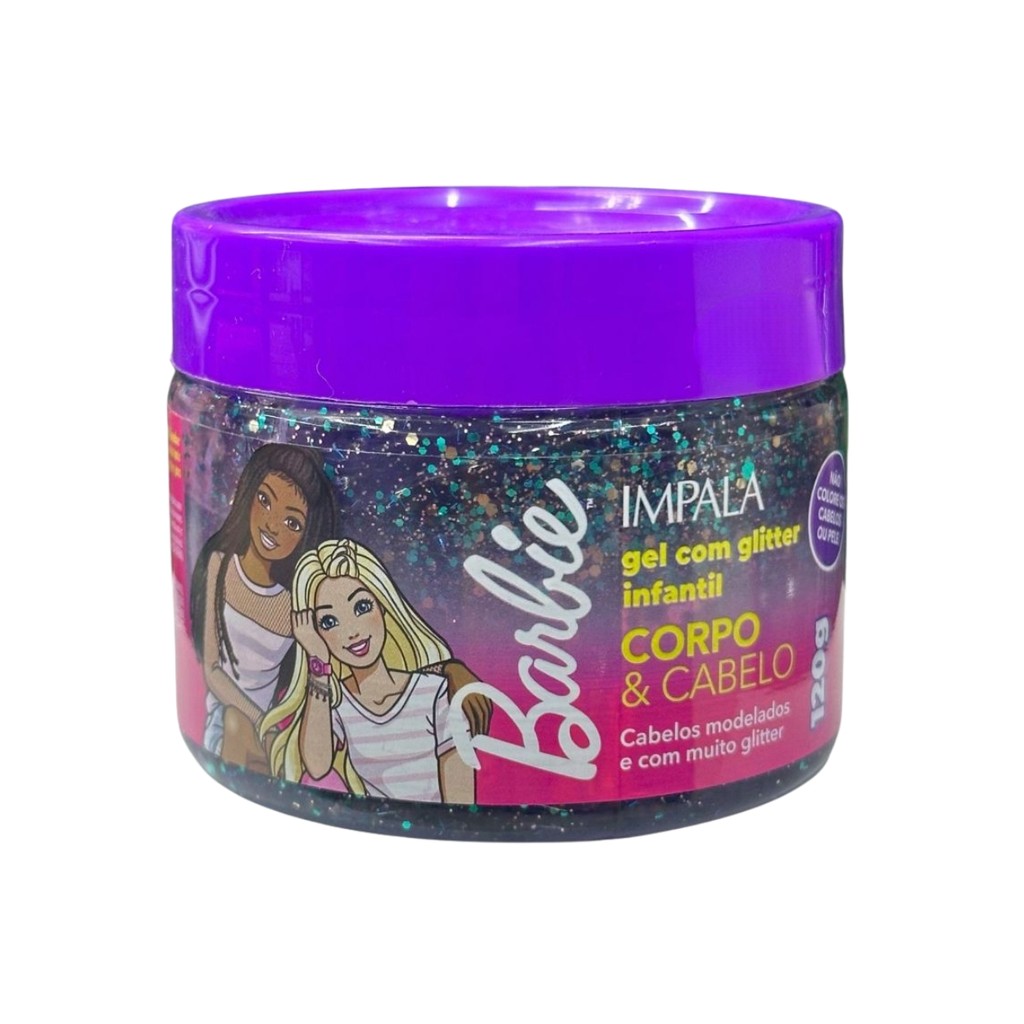 Gel Com Glitter Barbie Infantil  Kids Cabelo E Corpo Impala - Mom & Baby
