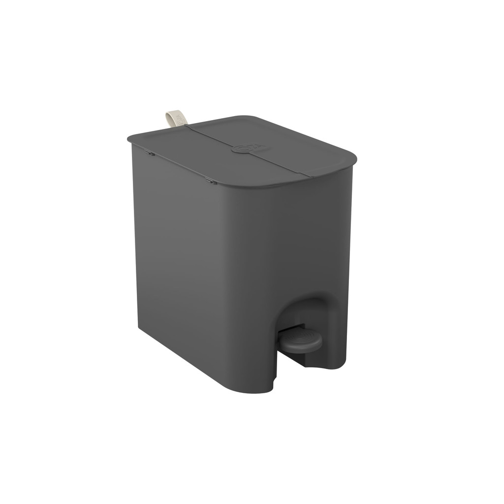 Lixeira Borboleta com Pedal Coza 12L Cinza Chumbo