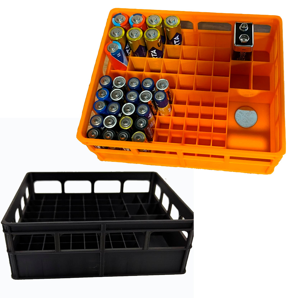 Organizador de Pilhas engradado de cerveja para pilhas AA/AAA e 9V, Suporte de pilha Grande