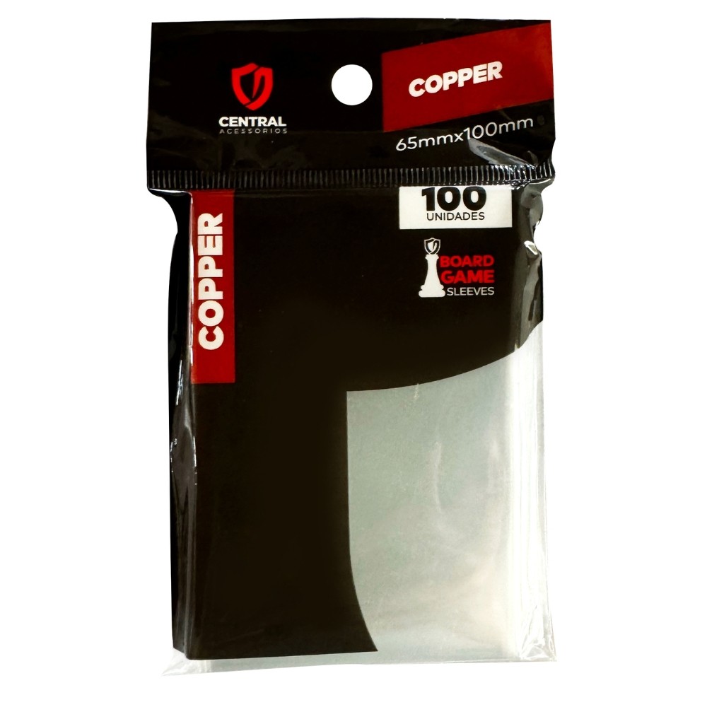 SLEEVE COPPER 65X100mm TRANSPARENTE CENTRAL 100UN BOARD GAME PROTETOR CARTAS ACESSÓRIOS JOGOS TCG em Oferta na Shopee