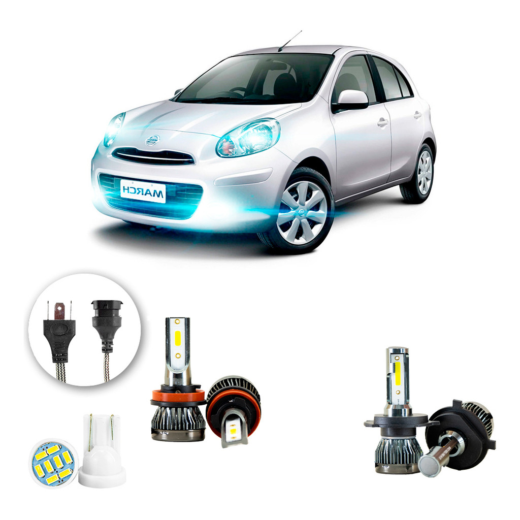 Ultra Led Nano 22000lm Nissan March 2014-2021 H4 H11 em Oferta na Shopee