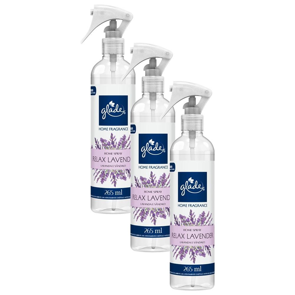 Kit 3 Odorizador Ambiente Relax Lavender Glade Home Fragrance Frasco 265ml cada - Home & Living