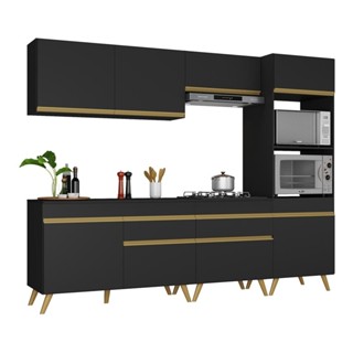 Armário de Cozinha Completa 252cm Veneza Multimóveis V3713 em Oferta na Shopee