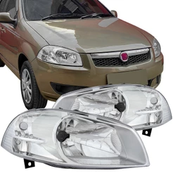 Par Farol Masc Cromada Fiat Siena EL Strada Working 2009 10 11 12 13 2014 2015