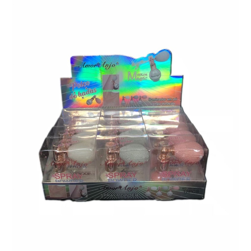 Box Fechado c/ 12 uni Iluminador em Spray Powder para Corpo e Cabelo  Alta Brilho hot sale em Oferta na Shopee