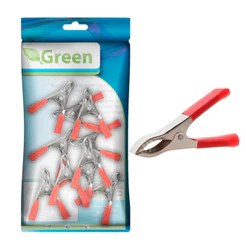Kit Jogo 10 Garra De Jacaré 1A Bateria Automotivo Carro Vermelho Chupeta