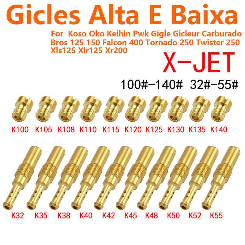 Kit 20 GiclêS Carburador Gigles Cg FAN Titan BROS125 150 Koso OKO PWK PWM CBX150 200 XR200 XLS XLR 125 Twister