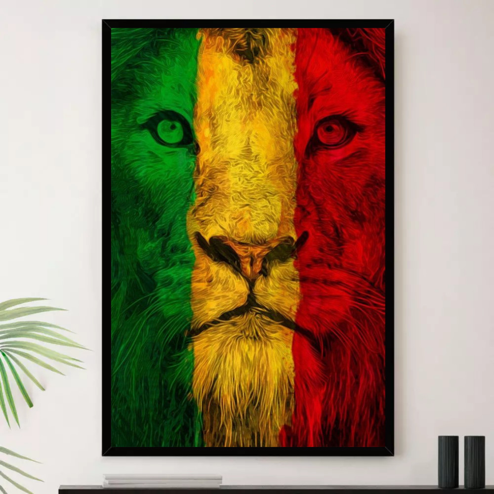 Quadro Leão Animal Jamaica Bob Marley Decorativo