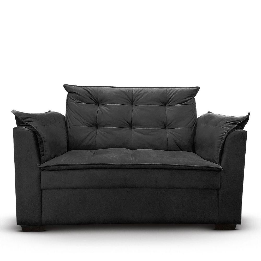 Sofá 2 Lugares Para Sala Moderno Confortável Andreia Suede Preto em Oferta na Shopee