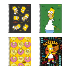 Caderno espiral capa dura universitário 1x1 80 folhas Simpsons Tilibra