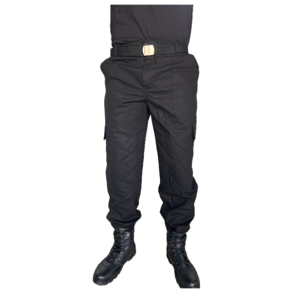 Calça Rip-Stop Preta Tática Resistente Uniforme Exercito Farda Vigilante Rip-Stop Outdoor Militar
