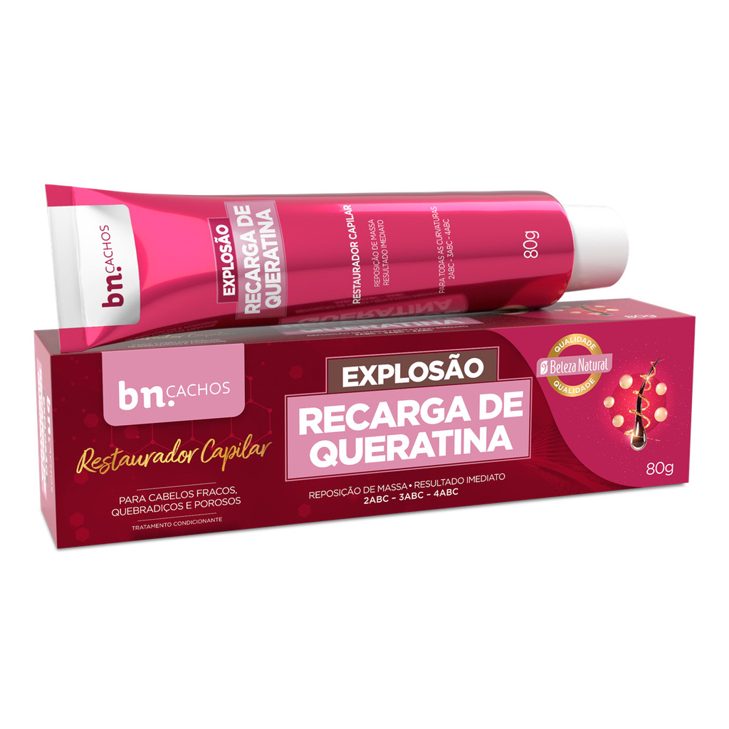 Recarga de Queratina Beleza Natural 80g (Kit com 6 unidades) em Oferta na Shopee