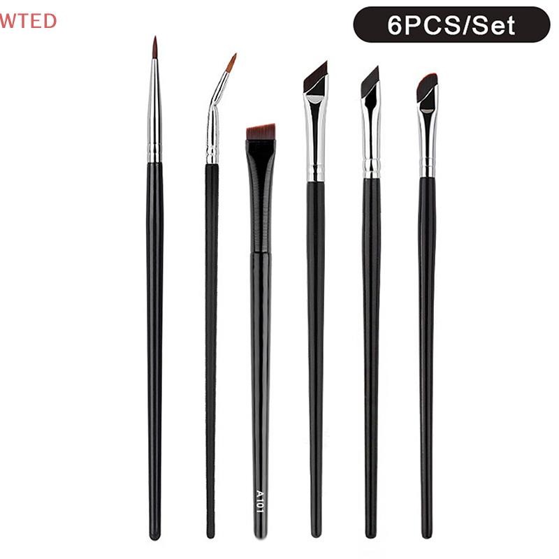 (WTED) 6 Pcs Atualização Lâmina Pincel De Delineador Ultra Fino Ângulo Plano Sobrancelha Sob Os Olhos Colocar Maquiagem em Oferta na Shopee