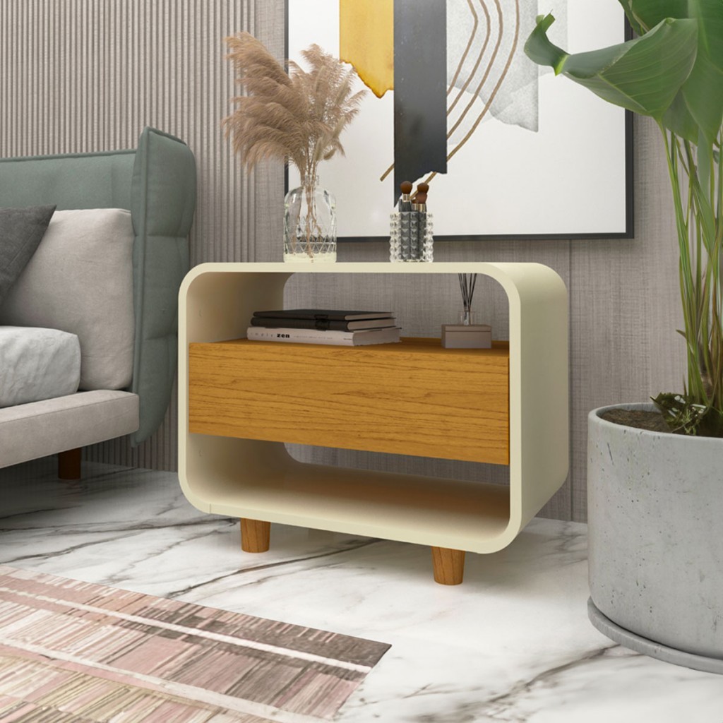 Mesa de Cabeceira Innova 1 Gaveta 100% Mdf - Home & Living