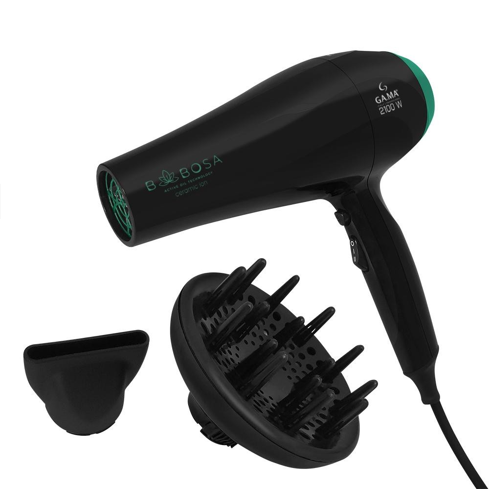 Secador de Cabelo GA.MA ITALY Babosa Ceramic Íon Com Difusor de Ar 2100W Preto/Verde 127V em Oferta na Shopee