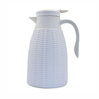 Garrafa Térmica Dynasty Coffeeshop com Tampa Giratória Revestida com Rattan Plástico Branco 1L em Oferta na Shopee
