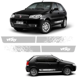 Faixa Lateral Fiat Palio Way 2014/ Adesivo Prata Decorado