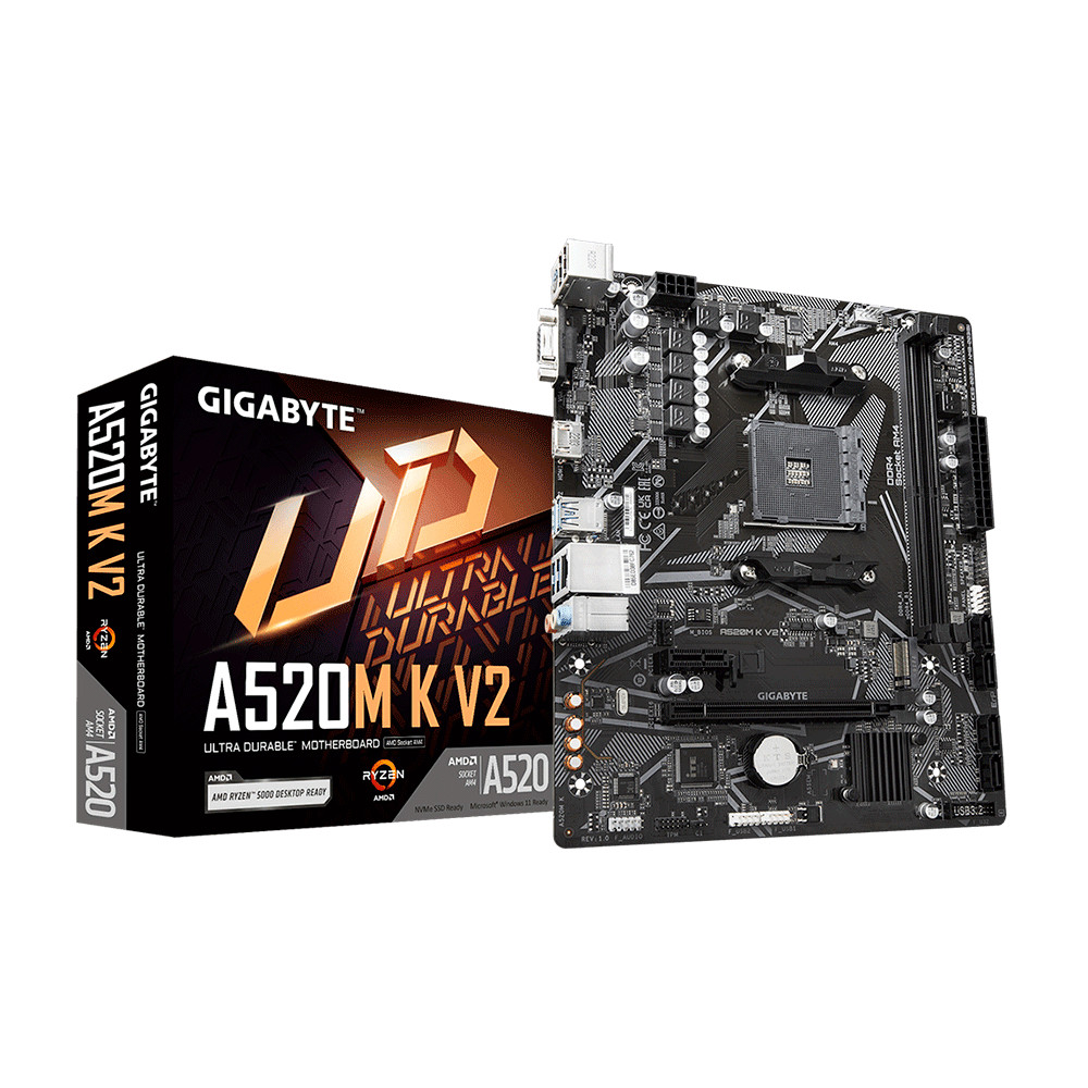Placa Mãe Gigabyte A520M, Chipset A520, AMD AM4, mATX, DDR4