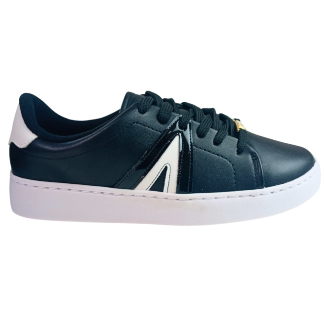 Tênis Casual Vizzano Pelica/Verniz Preto/Branco Feminino