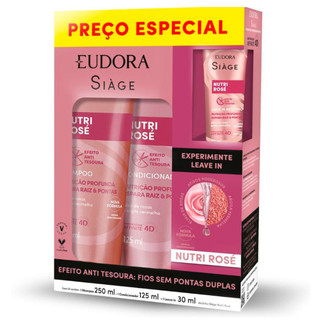 Kit Siàge Nutri Rosé Shampoo 250ml Condicionador 125ml e Leave-in 30ml em Oferta na Shopee