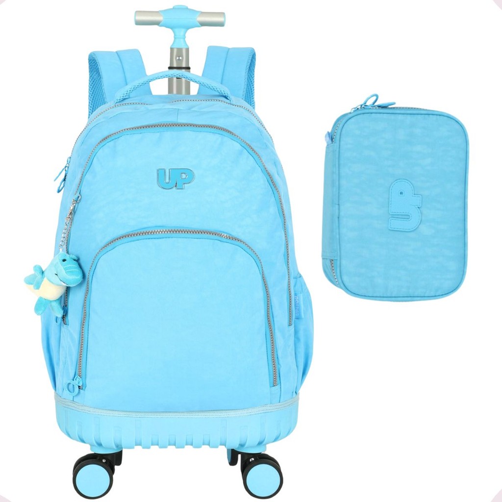 Kit Mochila rodinha 360 + Estojo box 100 pens Liso Up4you Original