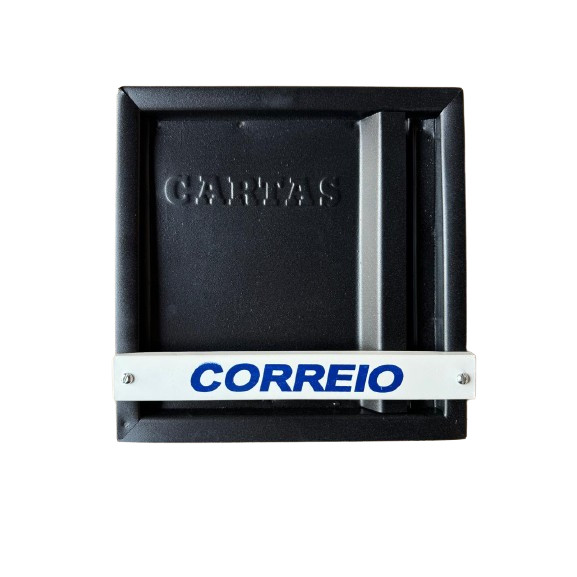 Caixinha De Correio Carteiro Portão Vertical Aço - Preto