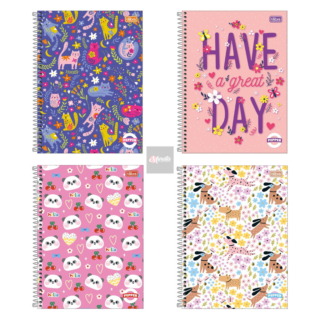 Caderno Espiral Capa Dura Universitário Pepper Feminino 1 Matéria 80 Folhas - Tilibra em Oferta na Shopee