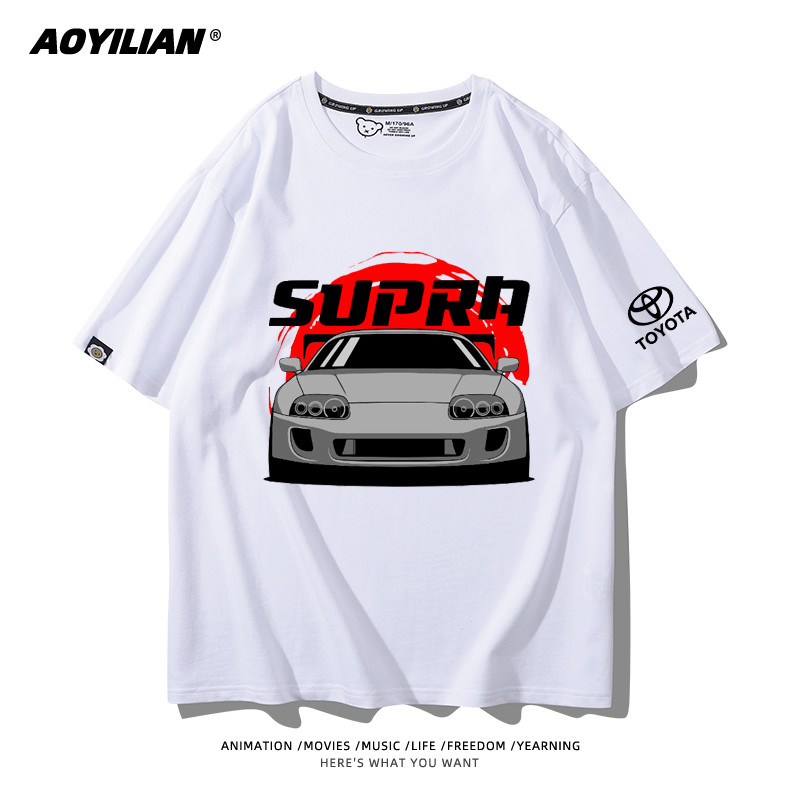 Venda Quente Toyota Bull Demon King SUPRA Japonês Clássico Carro Esportivo Modificado JDM Camiseta De Manga Curta Mascul