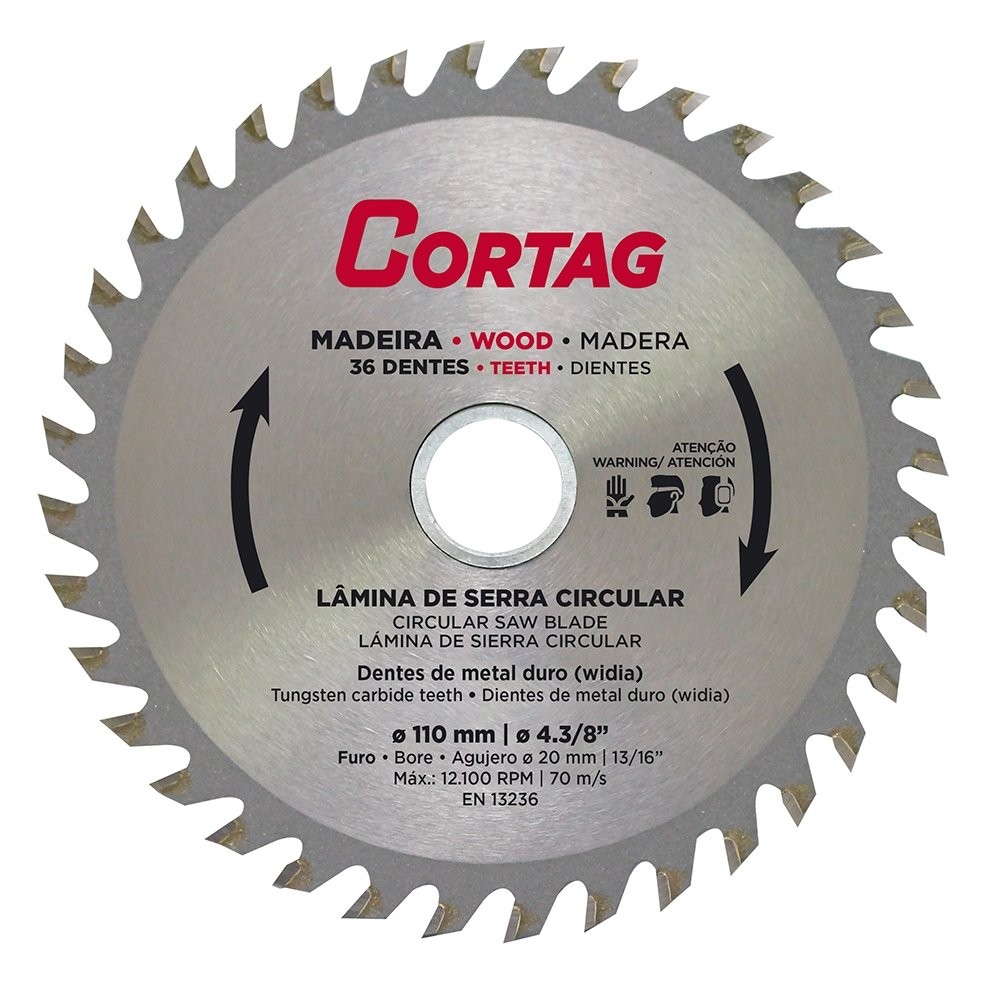 Disco de Serra Circular Cortag - Para Madeira 110mm 36 Dentes em Oferta na Shopee
