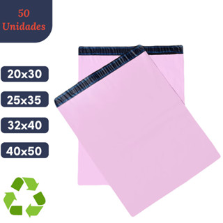 Kit 50 Unidades Envelope De Envio Rosa Ecológico Saco Embalagem Correios Sedex Envelope Segurança em Oferta na Shopee