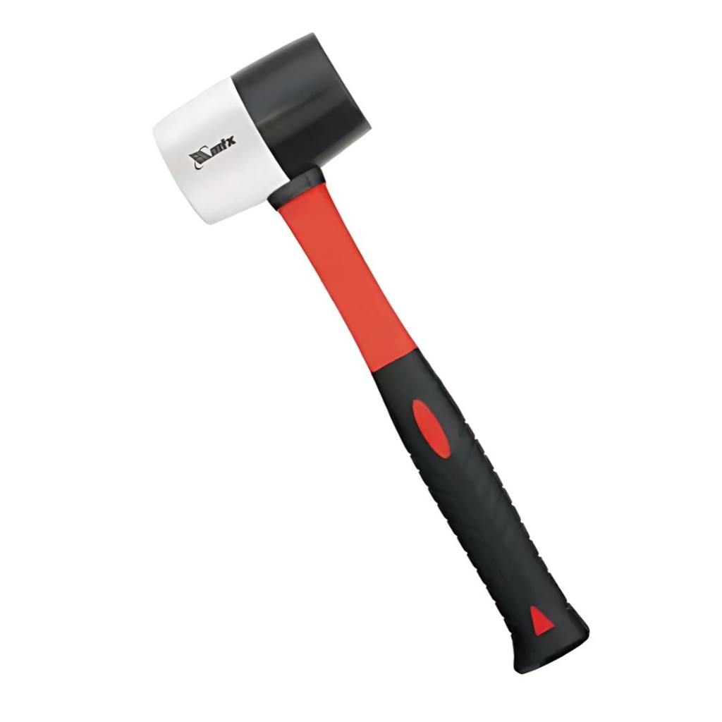 Martelo De Borracha Preta Branca 450G Cabo Fibra Vidro Mtx