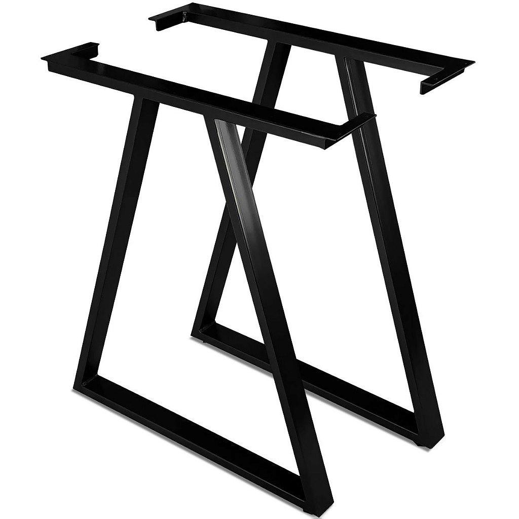 Base de Mesa de Jantar Mirage Para Tampos de Madeira de até 180cm X 90cm - preta