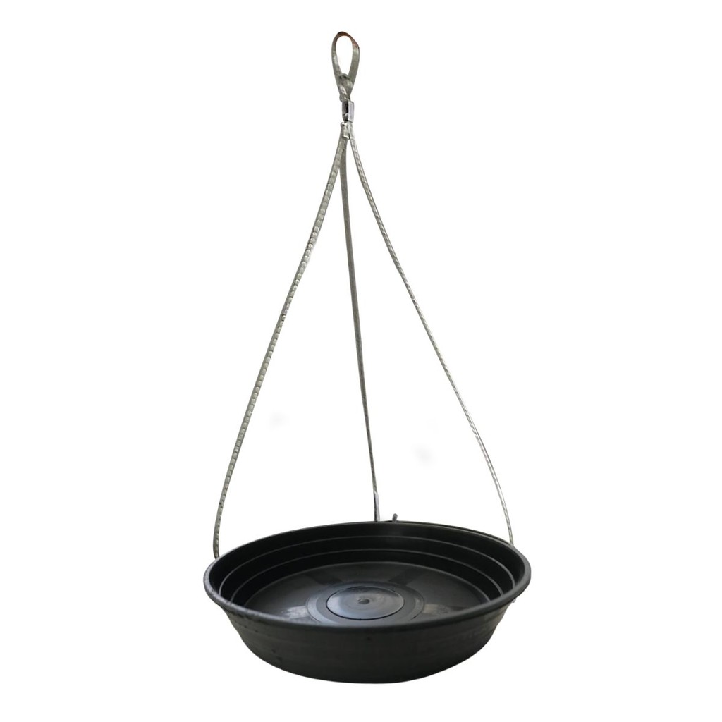 Suporte P/ Pendurar Vaso E Planta Suspenso Parede e Teto - Prato De Plástico 17 cm + Cabo de Aço de Pendurar Vaso 40cm
