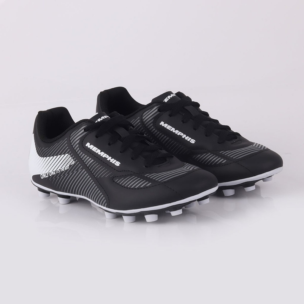 Chuteira de futebol de campo adulto Memphis M298 Preto e branco em Oferta na Shopee