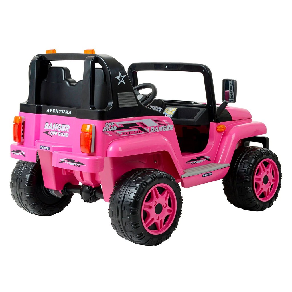 Carro Elétrico Infantil Jipe Ranger Rosa Peg Perego 12V — imagem 2 de 2