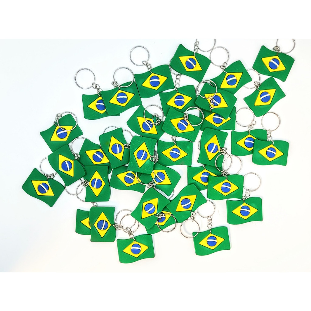Bandeira Do Brasil Chaveirinho Copa 10un Barato Presente