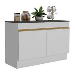 Balcão Cozinha Gabinete Pia 120cm 2 Portas com Rodapé Veneza Multimóveis MP2239