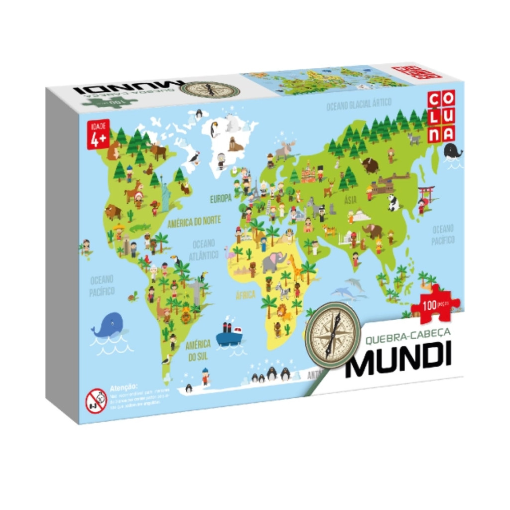 Quebra Cabeça Mundi - Coluna 100 Peças em Oferta na Shopee
