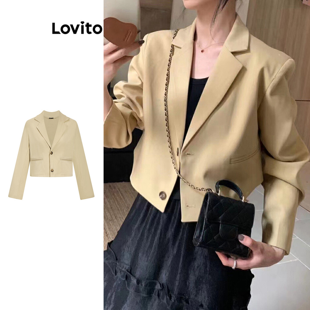Lovito Blazer elegante de botões simples para mulheres L109MD305