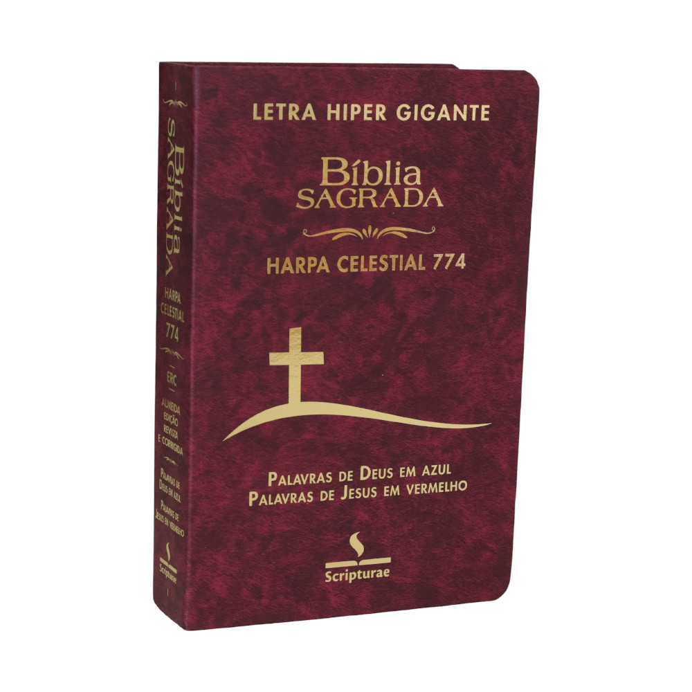 Bíblia Sagrada Harpa Celestial 774 | ERC | Letra Hipergigante | Capa Luxo Cruz V|nho - Books & Magazines