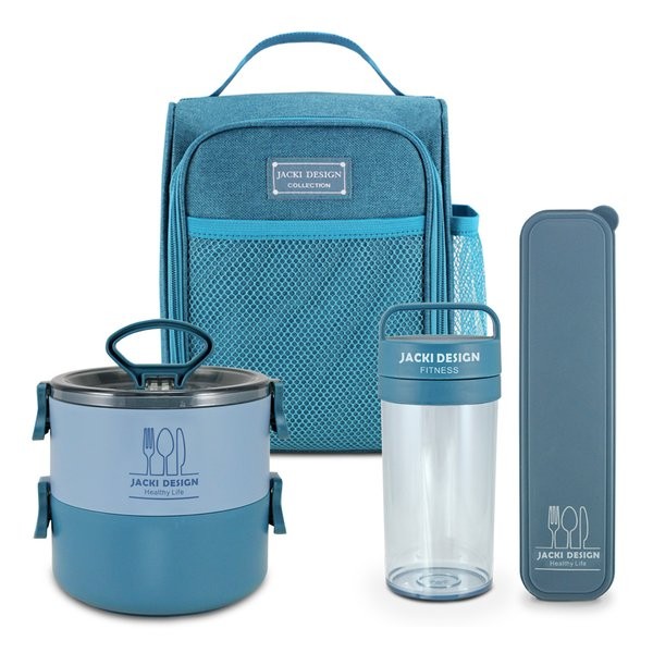 Conjunto Bolsa Térmica Pote Marmita Porta Talheres  e Garrafa 430ml - Jacki Design em Oferta na Shopee