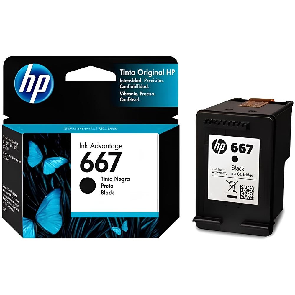 Cartucho de Tinta HP 667 3YM79AL Deskjet ink advantage 6000 6400 Black 7mL