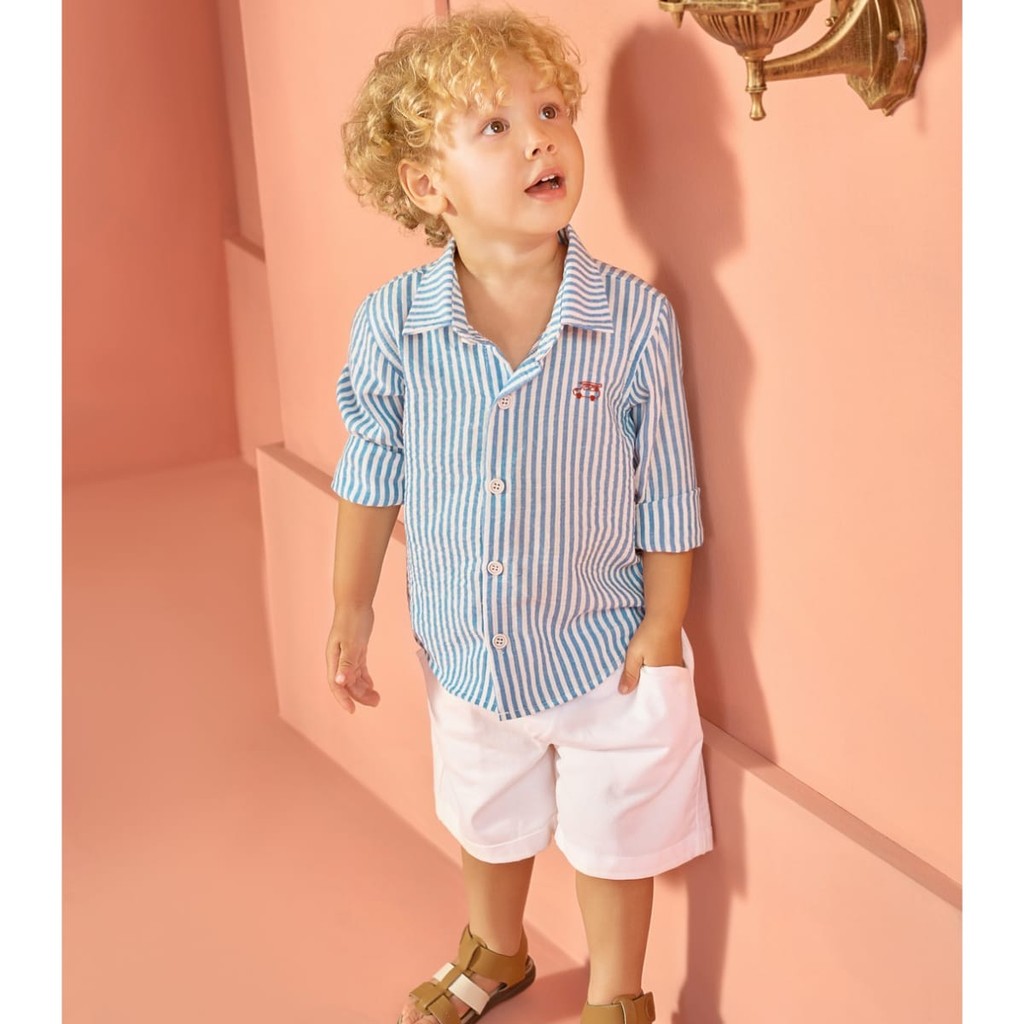 CONJUNTO CAMISA LISTRADA E BERMUDA - NINI BAMBINI