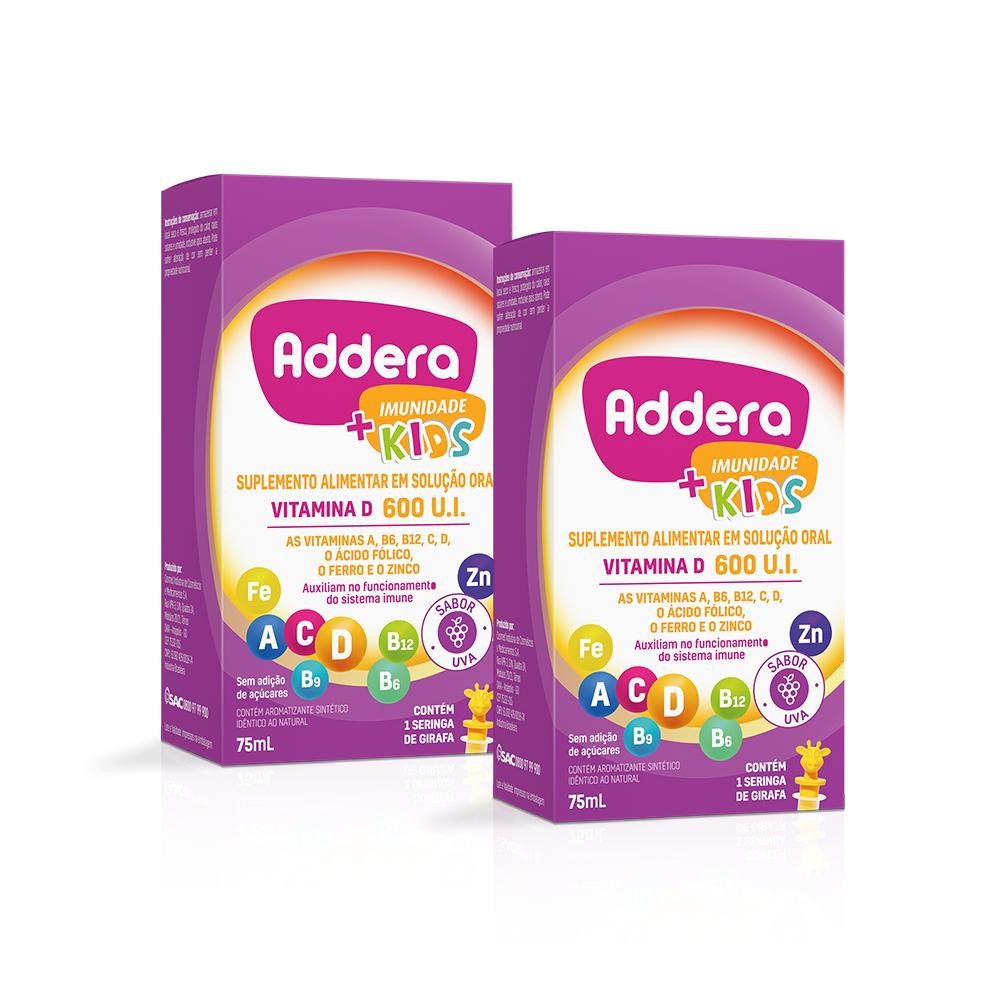 Kit Vitamina D Addera + Imunidade Kids Com 75Ml em Oferta na Shopee