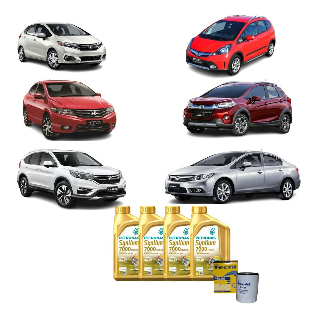 Kit Troca De Oleo E Filtro Honda City Fit HRV Civic WRV 0w20 Sintético Revisão Original em Oferta na Shopee