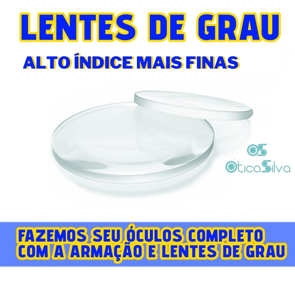 Par Lentes 1.67 e 1.74 grau forte para grau óculos alto índice miopia hipermetropia astigmatismo presbiopia em Oferta na Shopee