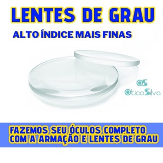 Par Lentes 1.67 e 1.74 grau forte para grau óculos alto índice miopia hipermetropia astigmatismo presbiopia em Oferta na Shopee